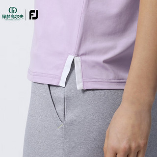 Footjoy高尔夫服装新款女士舒适亲肤透气防紫外线golf短袖POLO衫 白/黄80554 S