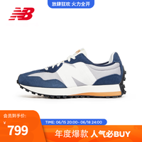 new balance NB官方23新款男女鞋327系列舒适简约百搭运动休闲鞋 灰色/白色/藏青色 MS327OC 43(脚长27.5cm)