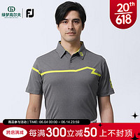 Footjoy高尔夫服装FJ男士运动舒适亲肤透气golf短袖POLO衫 80473-深灰 M