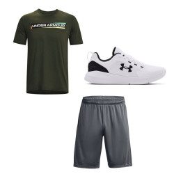 UNDER ARMOUR 安德玛 UA Essential 男子运动休闲鞋+运动短裤+T恤