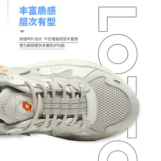 乐途（LOTTO）男鞋运动鞋2023春夏新品复古跑鞋防滑品牌休闲鞋潮流男士老爹鞋子 米白/曜石黑 43