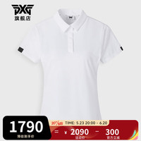 PXG韩国进口高尔夫服装女士短袖T恤 23新款golf修身显瘦运动POLO衫 PHMPW221201 白色 XS
