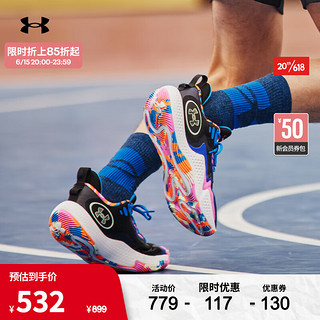 安德玛（UNDERARMOUR）春夏Spawn 5 LE男女同款情侣运动篮球鞋3026758 黑色001 37.5