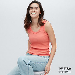 优衣库百变T 女装 棉质罗纹圆领背心(打底) 455756 UNIQLO 62 粉蓝色 160/84A/M