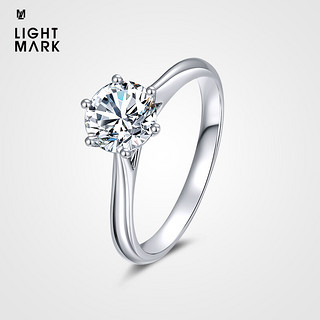 Light Mark 小白光 莎翁系列 18K金钻石戒指 经典六爪 F-G色/SI净度 30分