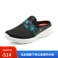 SKECHERS 斯凯奇 春季女子休闲透气时尚轻便踩跟懒人拖鞋 黑色/红色 124713-BKRD 39.5 265mm