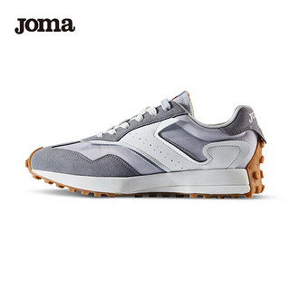 JOMA 211经典复古跑步运动鞋男女情侣款时尚潮流百搭跑鞋休闲鞋子男 浅灰/白(女) 37