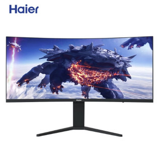 Haier 海尔 34英寸带鱼屏显示器 准4k 144HZ 99%sRGB 游戏屏幕21:9 人体工学支架 HT-R34D2V3C（需用券）