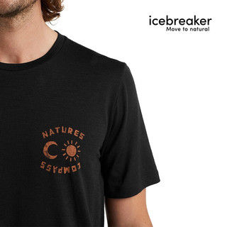 破冰者 icebreaker美利奴羊毛 户外休闲男款Tech Lite II 短袖T恤跑步训练0A59J8 001/黑色 L