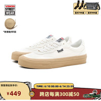 VISION STREET WEAR FLAT TOP 米白色低帮翻毛皮帆布鞋男女街头运动滑板鞋 米白色 44.5