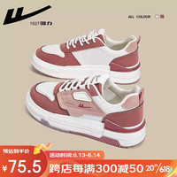 回力女鞋夏季新款低帮板鞋潮流百搭厚底增高小白鞋运动休闲鞋子女网面 草莓熊粉1985 37