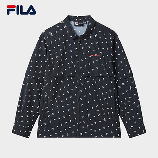 斐乐（FILA）FILA 斐乐男子运动套装2023夏季新款休闲外套短裤套装 满印一-ZA M