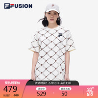 FILA 斐乐 FUSION斐乐潮牌女子针织连衣裙2023夏季凉感宽松潮流休闲运动裙