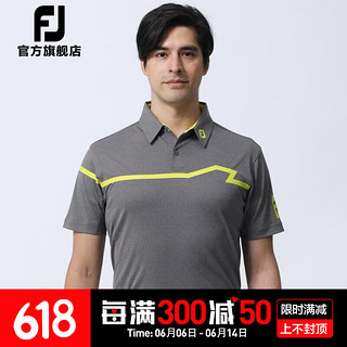 Footjoy新款高尔夫服装男士FJ春夏新款男装短袖T恤golf舒适运动衬衣 80473-深灰 M