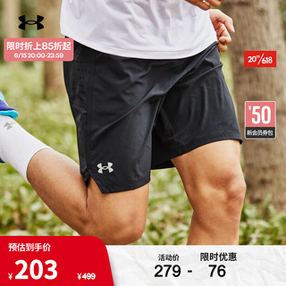 安德玛（UNDERARMOUR）春夏Speedpocket男子9英寸跑步运动短裤1376998 黑色001 3XL