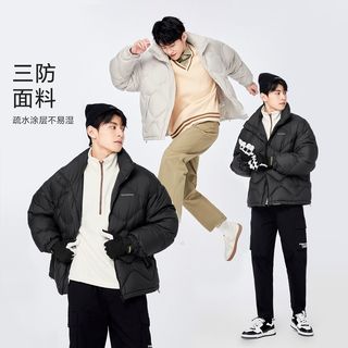 Semir 森马 羽绒服男冬季新款oversize时尚字母印花舒适保暖立领上衣