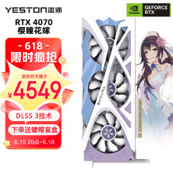 yeston 盈通 GeForce RTX 4070 12G D6X 樱瞳花嫁 全新架构