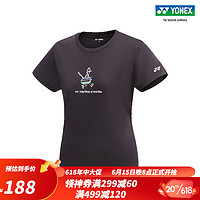 YONEX/尤尼克斯 215013BCR 2023SS 训练系列女款 羽毛球服 运动T恤yy 黑色 M