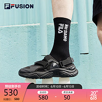 FILA FUSION斐乐潮牌CONCH SANDAL男鞋2023凉鞋夏季魔术贴海螺沙滩鞋