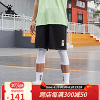 卡尔美（KELME）针织短裤男2023夏季新款纯棉透气时尚潮流百搭篮球宽松运动裤 玛瑙黑 XL