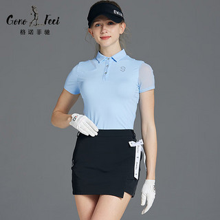 格诺菲驰（GONOFECI）高尔夫服装女套装夏季短袖t恤速干透气golf运动衣服修身显瘦短裙 白色短袖 S