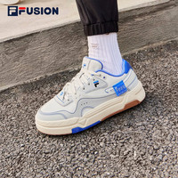 斐乐（FILA） FUSION斐乐潮牌BANK女鞋场下滑板鞋2023夏季新款厚底运动鞋 多雾灰/炫目蓝-VD 36.5