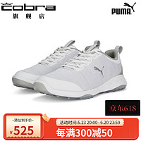 彪马（PUMA） 高尔夫球鞋男款 2023新款 Fusion Pro宽版无钉低帮鞋 05 白-银色-浅灰 6.5码-40/255mm