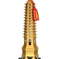 礼尚往来 文昌塔文曲星13层2023纯黄铜9九层十三层学生用的书房摆件旗舰店