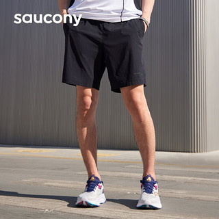 Saucony索康尼跑步4D男士短裤夏季新款五分裤透气专业跑步旗舰宽松运动裤 黑色 S