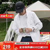 迈乐（Merrell）户外防晒衣UPF40+男士透气薄皮肤衣外套夏季钓鱼服皮肤衣防晒服男 白色 S