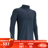 安德玛 UNDERARMOUR)Qualifier男子1/2拉链柔软跑步运动长袖T恤1365662 灰色044 L