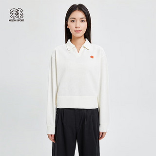 KOLON SPORT/可隆长袖 女子户外CAMPING露营系列POLO领休闲卫衣 LKPT3ST626-CR 米白 170/L