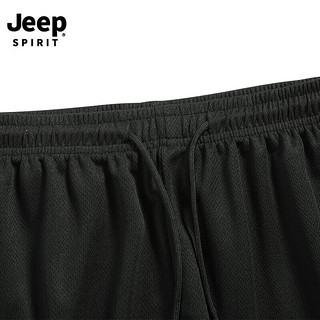 JEEP吉普 运动套装男夏季训练跑步透气短袖短裤两件套 BM2201蓝色4XL
