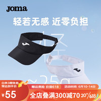JOMA空顶帽男帽女帽棒球帽简约百搭时尚网球帽透气防晒遮阳帽运动帽子 黑色 均码