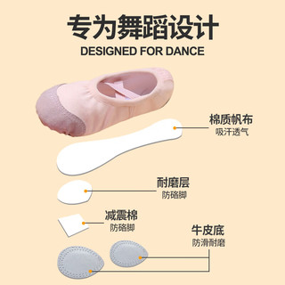 舞东方（E．Dance）舞蹈鞋儿童女软底女童粉色专业练功鞋男童练舞鞋中国民族舞跳舞鞋 肉色 29码