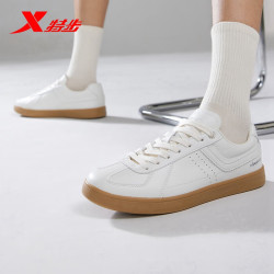 xtep特步德训鞋男鞋板鞋复古休闲鞋轻便白色小白鞋运动鞋