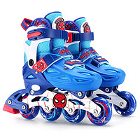 Disney 迪士尼 轮滑鞋儿童光初学溜冰鞋男孩尺码调节旱冰鞋直排滑轮鞋蜘蛛侠S