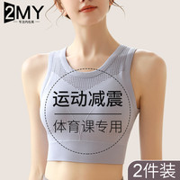 运动内衣女跑步防震大胸显小训练背心防下垂美背文胸一体式固定杯