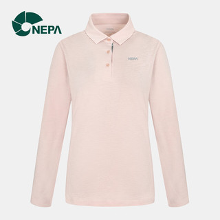 NEPA耐葩2023春夏新品女士日常翻领T恤凉爽舒适运动POLO衫7J45200 桃粉色 165/88A