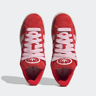 adidas「面包鞋」阿迪达斯官方三叶草CAMPUS 00s男女经典运动板鞋 红/粉 38(235mm)