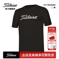 Titleist泰特利斯高尔夫服装男士短袖23夏季FIT-TRAINING男装速干运动T恤 黑色 XXL