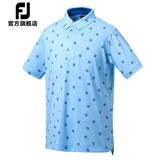 Footjoy夏季新款高尔夫服装男士FJ男装短袖T恤golf运动翻领POLO衫 天蓝80465 L