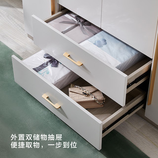全友家居轻奢衣柜二门三门四门衣柜现代简约卧室衣柜带顶柜126330