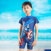 迪士尼（DISNEY）迪士尼儿童泳衣男童连体泳衣美国队长 藏青色 110