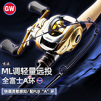 GW 光威 鱼竿路亚竿2.1米ML调啸浪左手水滴轮路亚杆套装鲈鱼翘嘴竿路亚