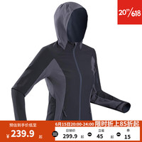 迪卡侬户外登山夹克软壳衣防风衣薄款外套女运动外套ODT1 女款黑色_23年新 M
