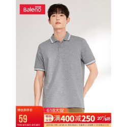 Baleno 班尼路 夏季撞色宽松休闲短袖polo上衣男 82E L