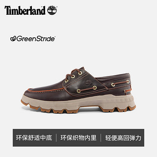 Timberland添柏岚休闲鞋男鞋新款户外运动轻便舒适手工缝牛皮三眼船鞋A2D5D A2BY7W/D57酒红色  44