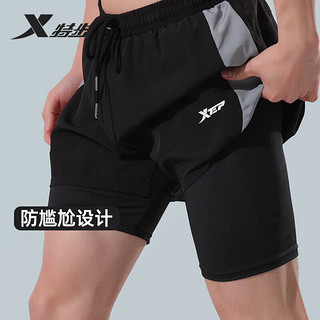 特步（XTEP）特步泳裤男士泳衣速干防尴尬双层温泉海边度假沙滩裤男 B220021