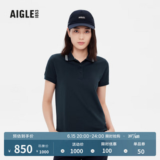 AIGLE 艾高 2023年春季新品AAS23WPSH002女DFT速干透汽短袖POLO衫T恤 帝国深蓝 AH242 S(160/84A)